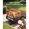 Garden Utility Trailer, 10 Cu. Ft & 227 kg Capacity, ATV UTV Hauling Trailer, Tow Behind Steel Dump Cart with 14