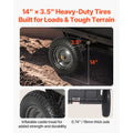 Garden Utility Trailer, 10 Cu. Ft & 227 kg Capacity, ATV UTV Hauling Trailer, Tow Behind Steel Dump Cart with 14