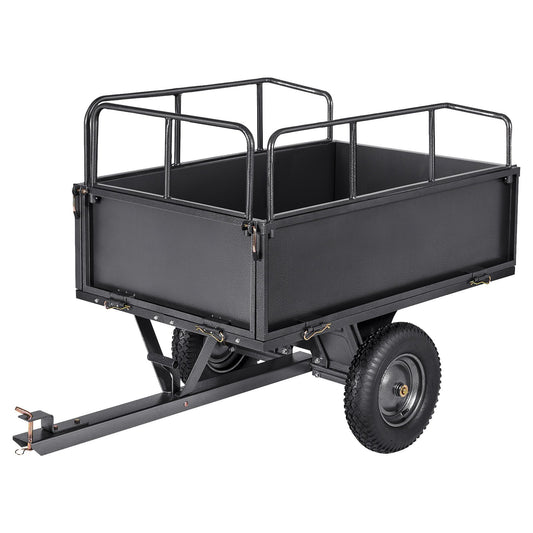 Garden Utility Trailer 17 Cu Ft 272kg Steel Dump Cart 16" Tires