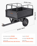 Garden Utility Trailer 17 Cu Ft 272kg Steel Dump Cart 16
