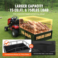 ATV Trailer Steel Dump Cart 750lb 15 Cu Ft Removable Sides