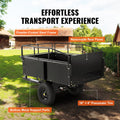 ATV Trailer Steel Dump Cart 750lb 15 Cu Ft Removable Sides