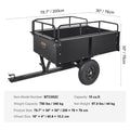 ATV Trailer Steel Dump Cart 750lb 15 Cu Ft Removable Sides