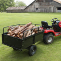 ATV Trailer Steel Dump Cart 750lb 15 Cu Ft Removable Sides