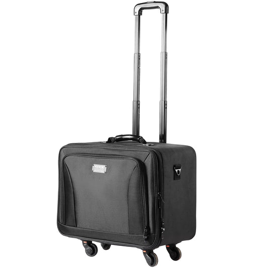 Rolling Makeup Train Case 3 Tier Large Black Waterproof Storage