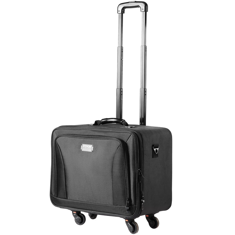 Rolling Makeup Train Case 3 Tier Large Black Waterproof Storage
