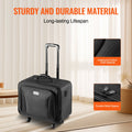 Rolling Makeup Train Case 3 Tier Large Black Waterproof Storage