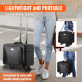Rolling Makeup Train Case 3 Tier Large Black Waterproof Storage