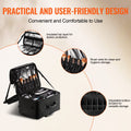 Rolling Makeup Train Case 3 Tier Large Black Waterproof Storage