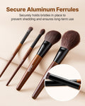 9-Piece Makeup Brush Set Foundation Blending Eyeshadow Wood Handle