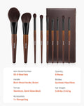 9-Piece Makeup Brush Set Foundation Blending Eyeshadow Wood Handle