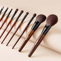 9-Piece Makeup Brush Set Foundation Blending Eyeshadow Wood Handle