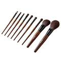9-Piece Makeup Brush Set Foundation Blending Eyeshadow Wood Handle