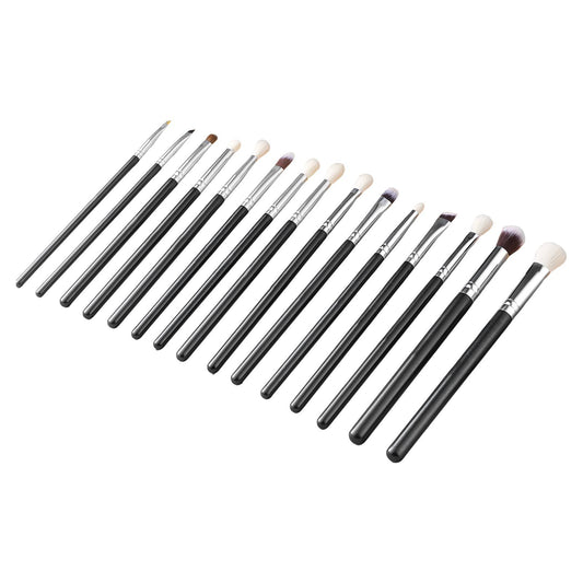 15-Piece Makeup Brush Set for Foundation Blending Eyeshadow, Professional Vegan Brushes with Soft Synthetic Bristles, Ergonomic Wood Handle & Aluminum Ferrule, Portable and Travel-Friendly