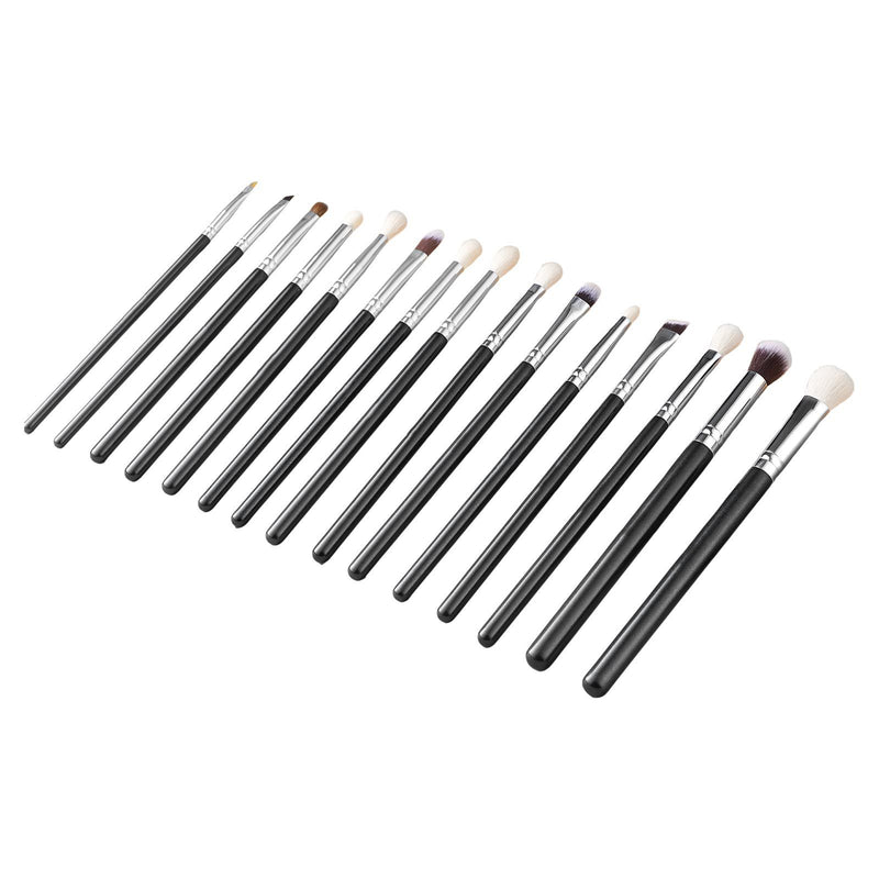 15-Piece Makeup Brush Set for Foundation Blending Eyeshadow, Professional Vegan Brushes with Soft Synthetic Bristles, Ergonomic Wood Handle & Aluminum Ferrule, Portable and Travel-Friendly