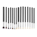 15-Piece Makeup Brush Set for Foundation Blending Eyeshadow, Professional Vegan Brushes with Soft Synthetic Bristles, Ergonomic Wood Handle & Aluminum Ferrule, Portable and Travel-Friendly