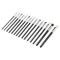 15-Piece Makeup Brush Set for Foundation Blending Eyeshadow, Professional Vegan Brushes with Soft Synthetic Bristles, Ergonomic Wood Handle & Aluminum Ferrule, Portable and Travel-Friendly