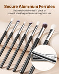 15-Piece Makeup Brush Set Foundation Eyeshadow Vegan Synthetic