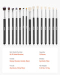 15-Piece Makeup Brush Set Foundation Eyeshadow Vegan Synthetic