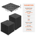 Interlocking Drainage Tiles 30x30cm 50 Pack PVC Black Non-Slip