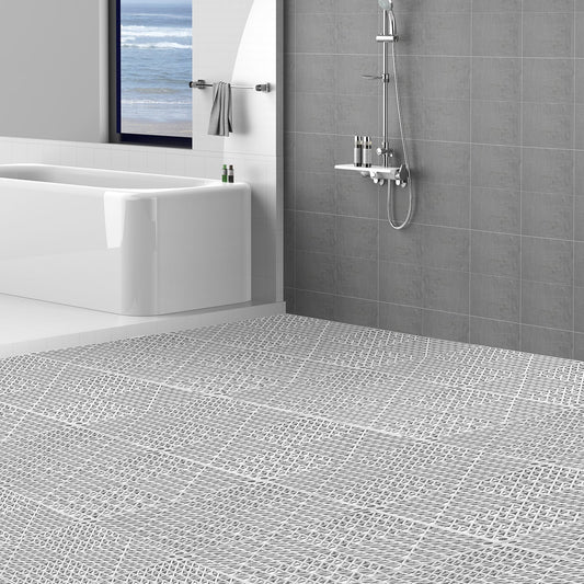12x Interlocking Drainage Floor Tiles 30cm Grey Soft PVC Non-Slip