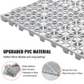 Modular Interlocking Cushion, 50 Pack 30 x 30 cm Splicing Drainage Mats, Soft PVC Interlocking Drainage Floor Tiles, Non-Slip Drainage Holes for Restroom, Bathroom, Kitchen, Pool, Wet Area, Gray