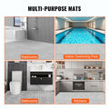 Modular Interlocking Cushion, 50 Pack 30 x 30 cm Splicing Drainage Mats, Soft PVC Interlocking Drainage Floor Tiles, Non-Slip Drainage Holes for Restroom, Bathroom, Kitchen, Pool, Wet Area, Gray