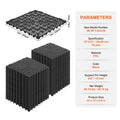 Interlocking Drainage Floor Tiles 55 Pack 30x30cm Black Non-Slip