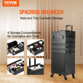 Professional Makeup Train Case Aluminum Extra Large Rolling Black