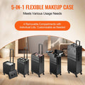 Professional Makeup Train Case Aluminum Extra Large Rolling Black