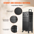 Professional Makeup Train Case Aluminum Extra Large Rolling Black