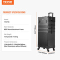Professional Makeup Train Case Aluminum Extra Large Rolling Black