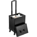 Professional Makeup Train Case Aluminum Extra Large Rolling Black