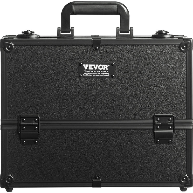 Makeup Train Case 370MM 6 Tier Black Professional Cosmetic Storage Box