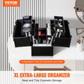 Makeup Train Case 370MM 6 Tier Black Professional Cosmetic Storage Box