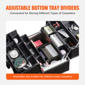Makeup Train Case 370MM 6 Tier Black Professional Cosmetic Storage Box