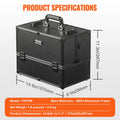 Makeup Train Case 370MM 6 Tier Black Professional Cosmetic Storage Box