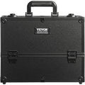 Makeup Train Case 370MM 6 Tier Black Professional Cosmetic Storage Box