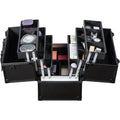 Makeup Train Case 370MM 6 Tier Black Professional Cosmetic Storage Box