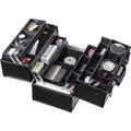 Makeup Train Case 370MM 6 Tier Black Professional Cosmetic Storage Box