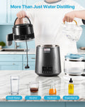 Water Distiller 4L 1750W Stainless Steel Glass Pot Grey