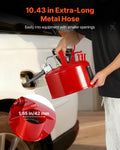 Safety Gas Can 9.5L Type II Red Fuel Storage Stainless Steel