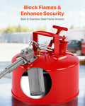 Safety Gas Can 9.5L Type II Red Fuel Storage Stainless Steel