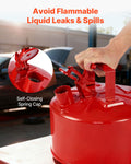 Safety Gas Can 9.5L Type I Red Gasoline Stainless Steel Flame