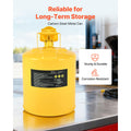 Safety Can, 19 L Type I Yellow Safety Can for Diesel with Stainless Steel Flame Arrester, Self-Closing Lid, and PE Funnel, Carbon Steel Flammable Fuel Storage Container with Ergonomic Handle