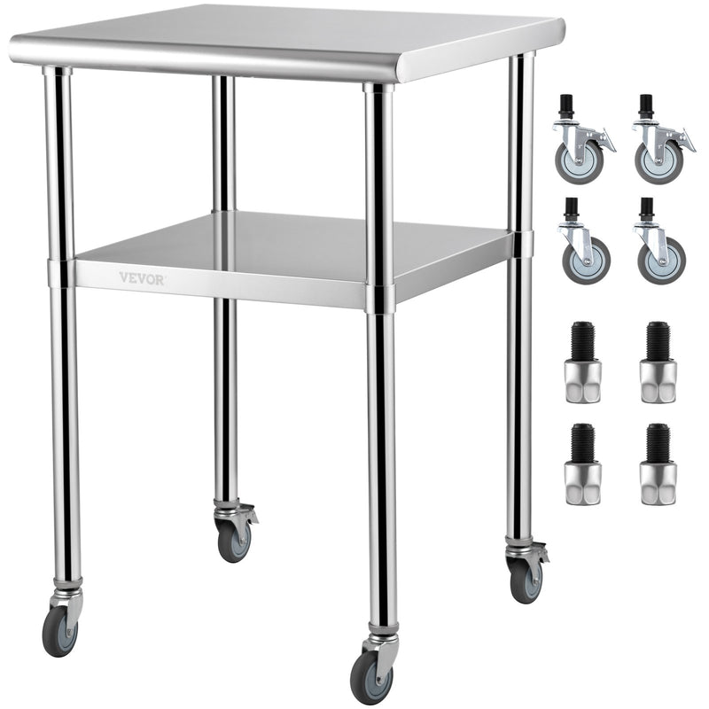 Stainless Steel Work Table 61x61x91.4cm 600lbs Commercial Kitchen