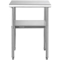 Stainless Steel Work Table 61x61x91.4cm 600lbs Commercial Kitchen