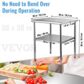 Stainless Steel Work Table 30x30x36in Commercial Food Prep
