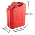 Jerry Fuel Can, 20 L Portable Jerry Gas Can with Flexible Spout System, Rustproof ＆ Heat-resistant Steel Fuel Tank for Cars Trucks Equipment, 2PCS Red