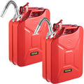 Jerry Fuel Can 20L Portable Gas Tank Red Steel 2PCS Rustproof